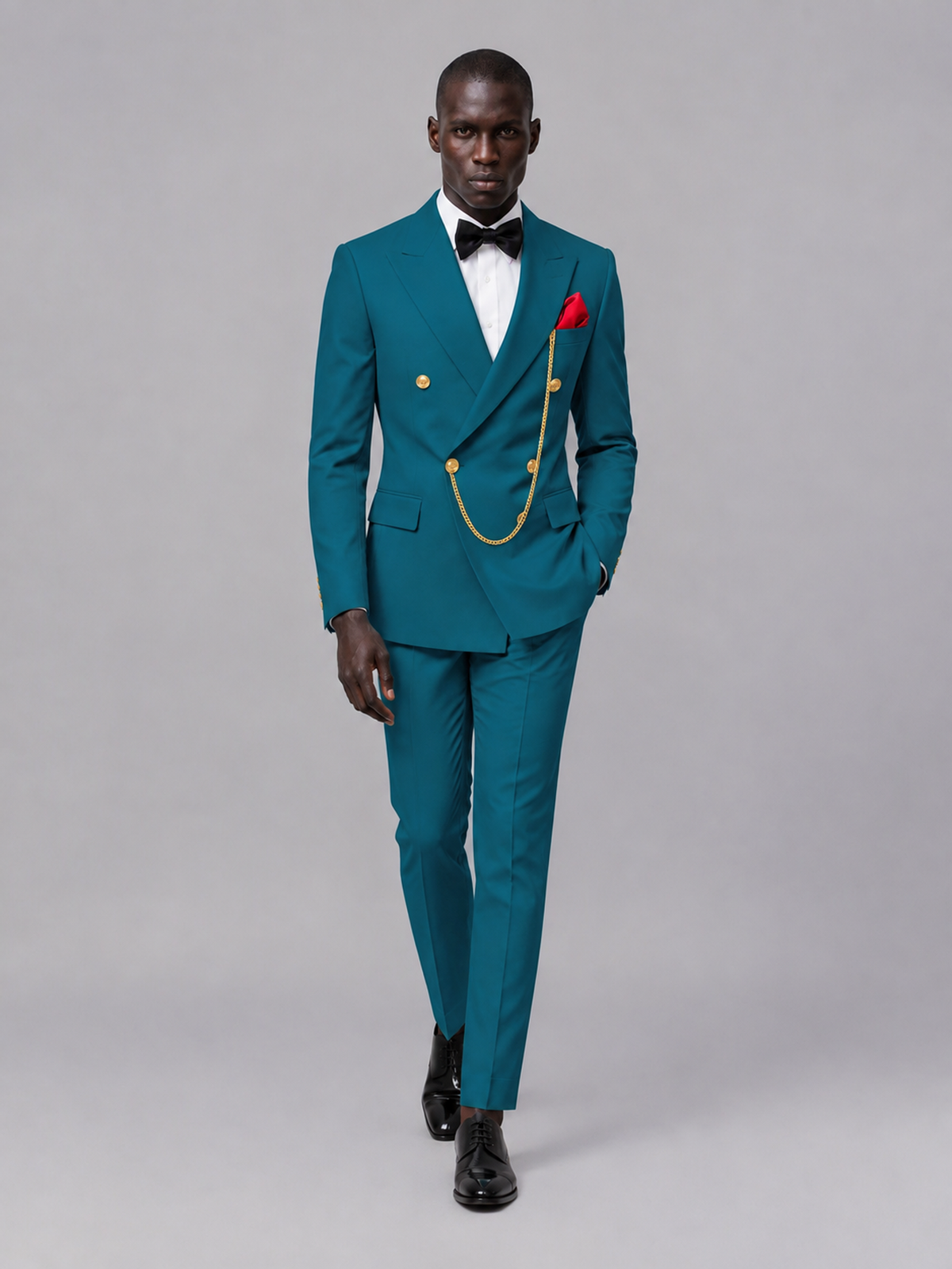 Men's Peacock Double-Breasted 2-Piece Suit Set – Jacket & Trousers | Peacock Chain - Peacock