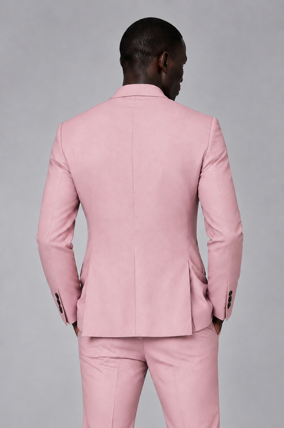 Savile Men's Pink Double Breasted Slim Fit 2-Piece Suit Set – Blazer & Trousers | Wedding Gala Formal - Pink - Pink_03