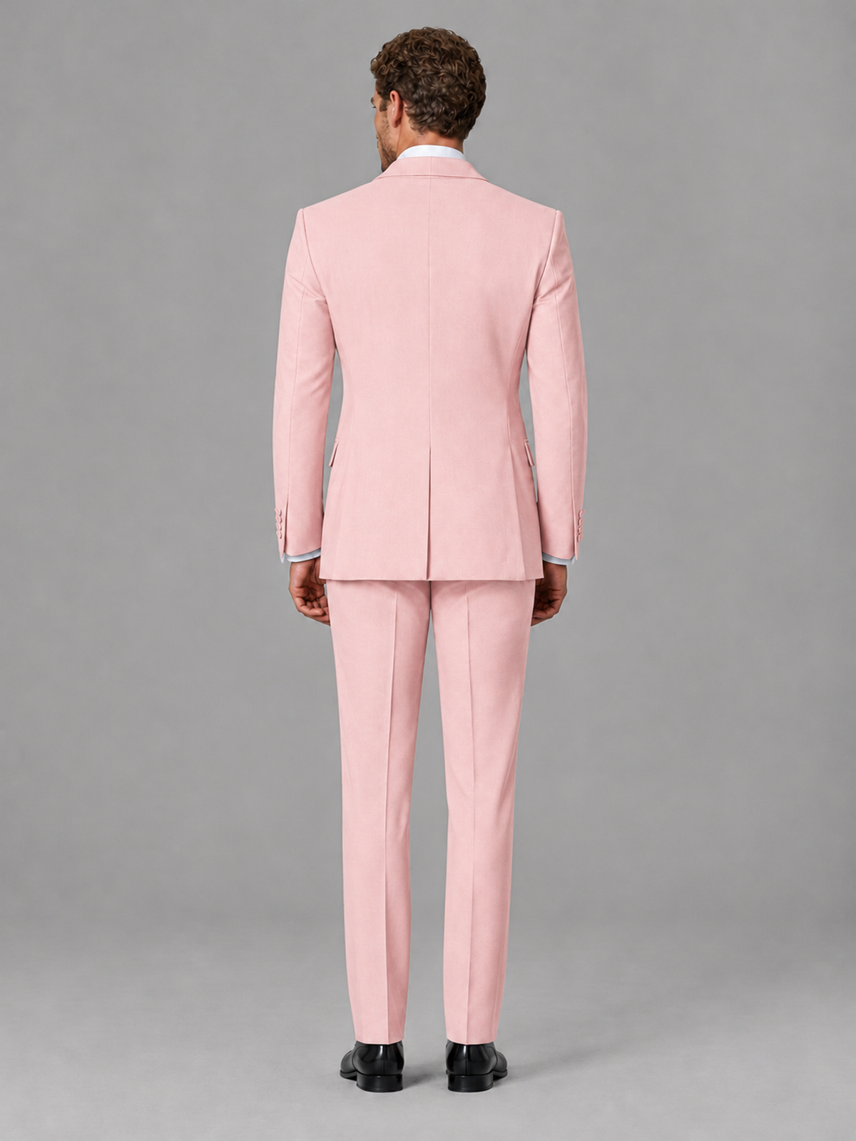 Savile Men's Pink Velvet Shawl Lapel Tuxedo Suit – Modern Side-Buckle Dinner Jacket & Trousers 2-Piece Set - Pink