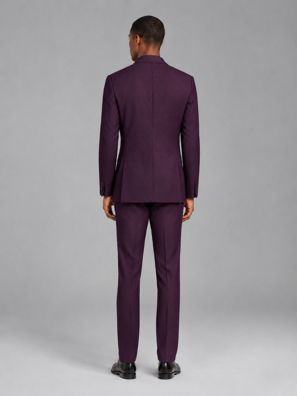 Savile Men's Plum Contrast Shawl Lapel Tuxedo Suit – 3-Piece Wedding, Prom & Black-Tie Formal Set - Plum - Plum_3