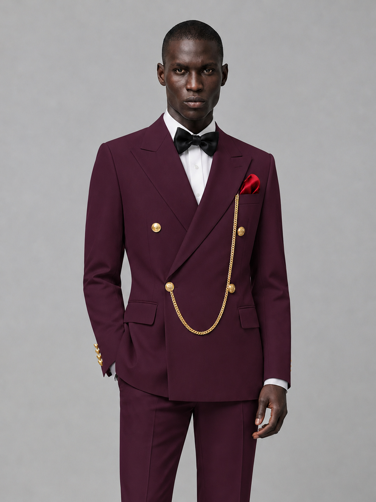 Men's Plum Double-Breasted 2-Piece Suit Set – Jacket & Trousers | Plum Chain - Plum