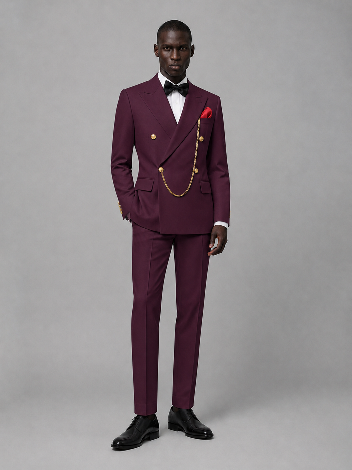 Men's Plum Double-Breasted 2-Piece Suit Set – Jacket & Trousers | Plum Chain - Plum