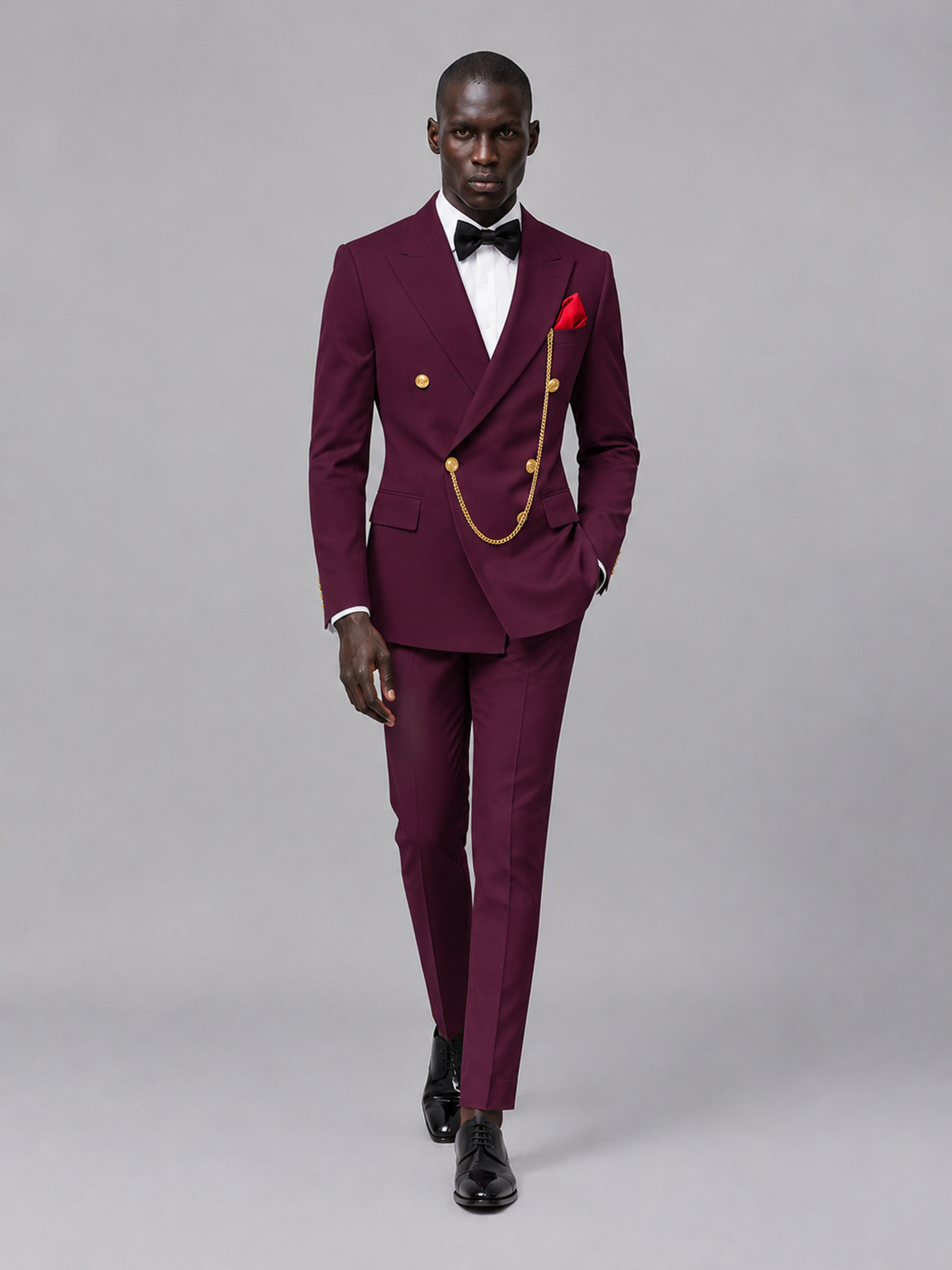 Men's Plum Double-Breasted 2-Piece Suit Set – Jacket & Trousers | Plum Chain - Plum