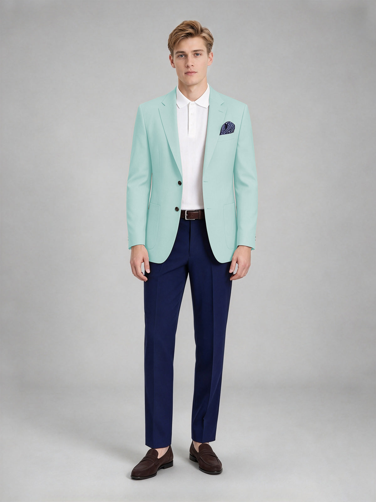 Savile Men's Slim-Fit Blazer – Notch Lapel Sport Coat | Powder Blue - Powder_Blue
