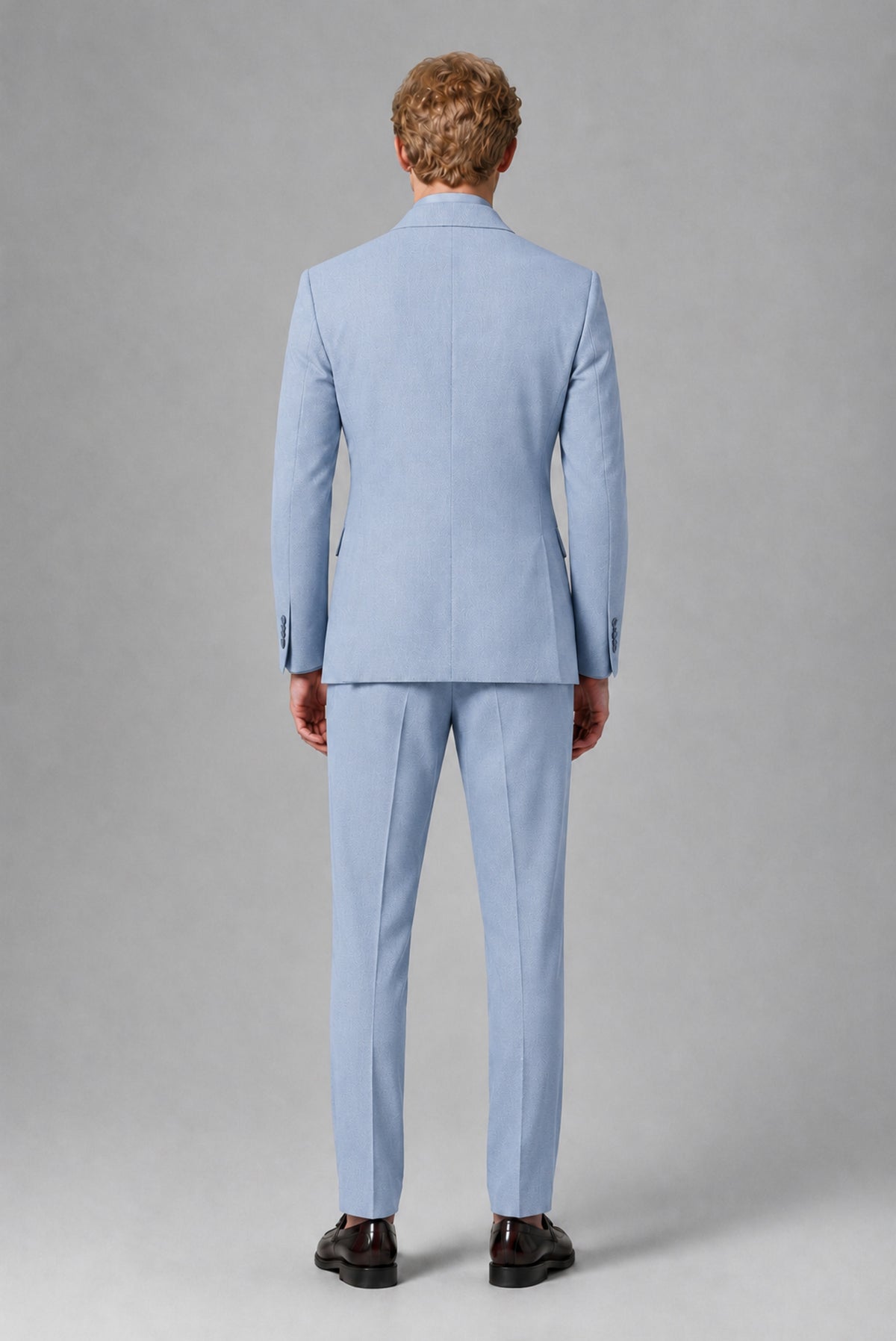 Savile Men's Powder Blue Double-Breasted Two-Piece Suit - Powder Blue