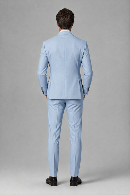Savile Men's Dusty Powder Blue 3-Piece Suit – Jacket, Vest & Trousers | QX0113 - Powder Blue