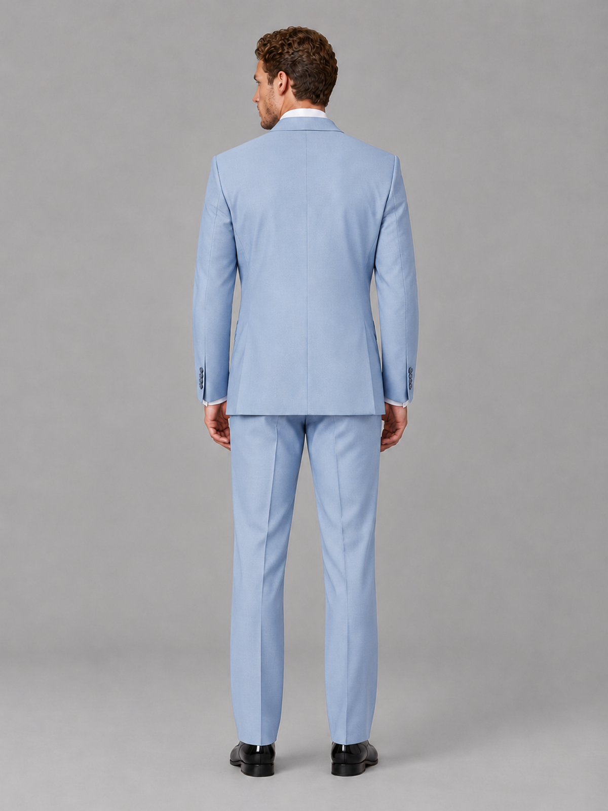 Savile Men's Powder Blue Peak Lapel 3-Piece Tuxedo Suit | Jacket, Vest & Trousers - Powder Blue