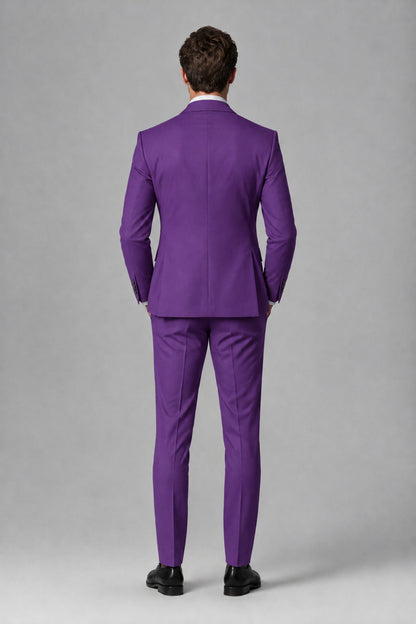 Savile Men's Dusty Purple 3-Piece Suit – Jacket, Vest & Trousers | QX0113 - Purple