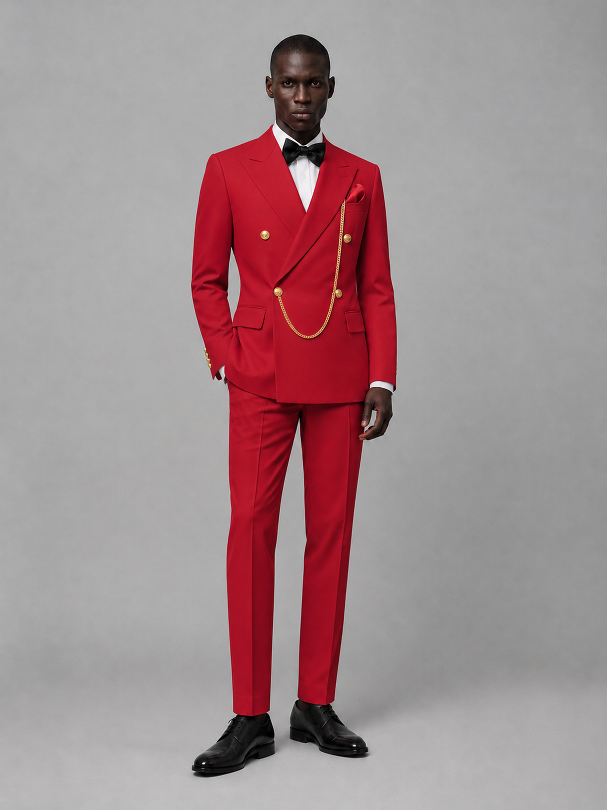 Men's Red Double-Breasted 2-Piece Suit Set – Jacket & Trousers | Red Chain - Red