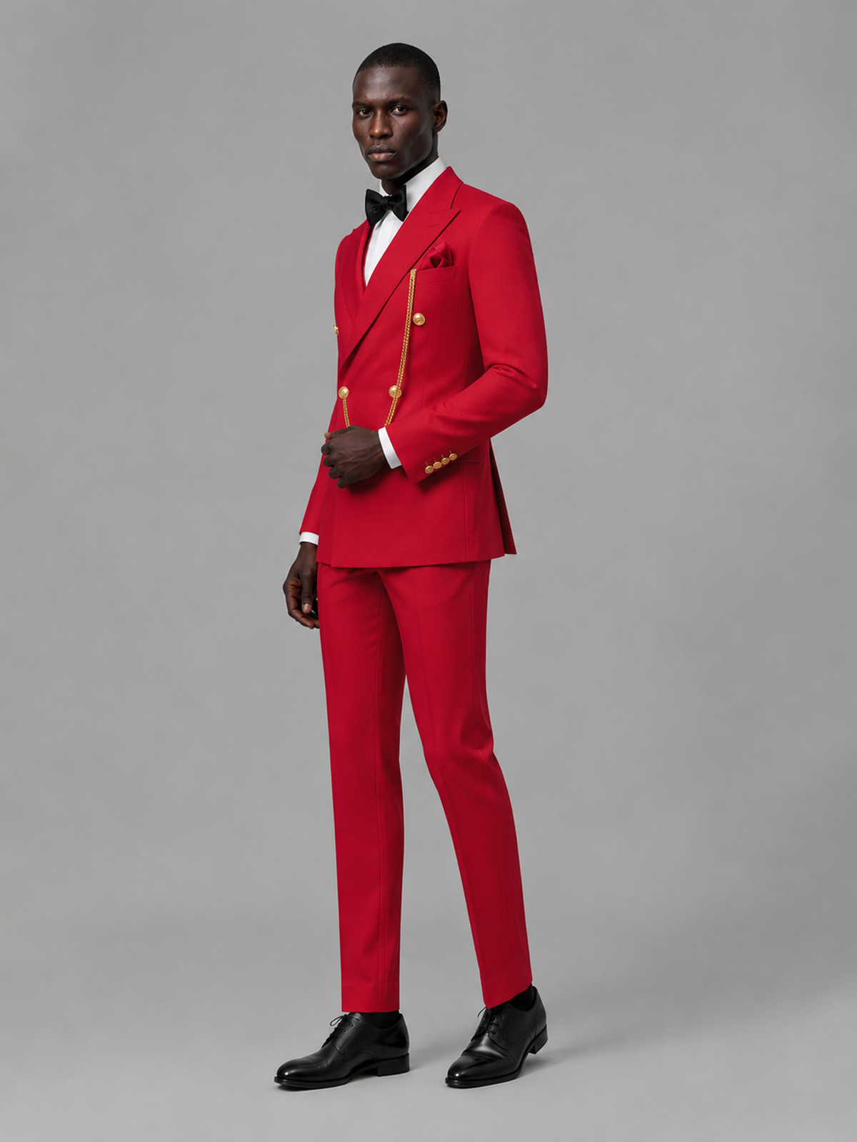 Men's Red Double-Breasted 2-Piece Suit Set – Jacket & Trousers | Red Chain - Red
