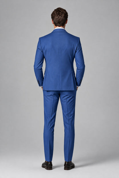 Savile Men's Dusty Royal Blue 3-Piece Suit – Jacket, Vest & Trousers | QX0113 - Royal Blue