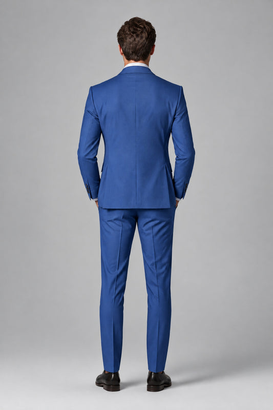 Savile Men's Dusty Royal Blue 3-Piece Suit – Jacket, Vest & Trousers | QX0113 - Royal Blue