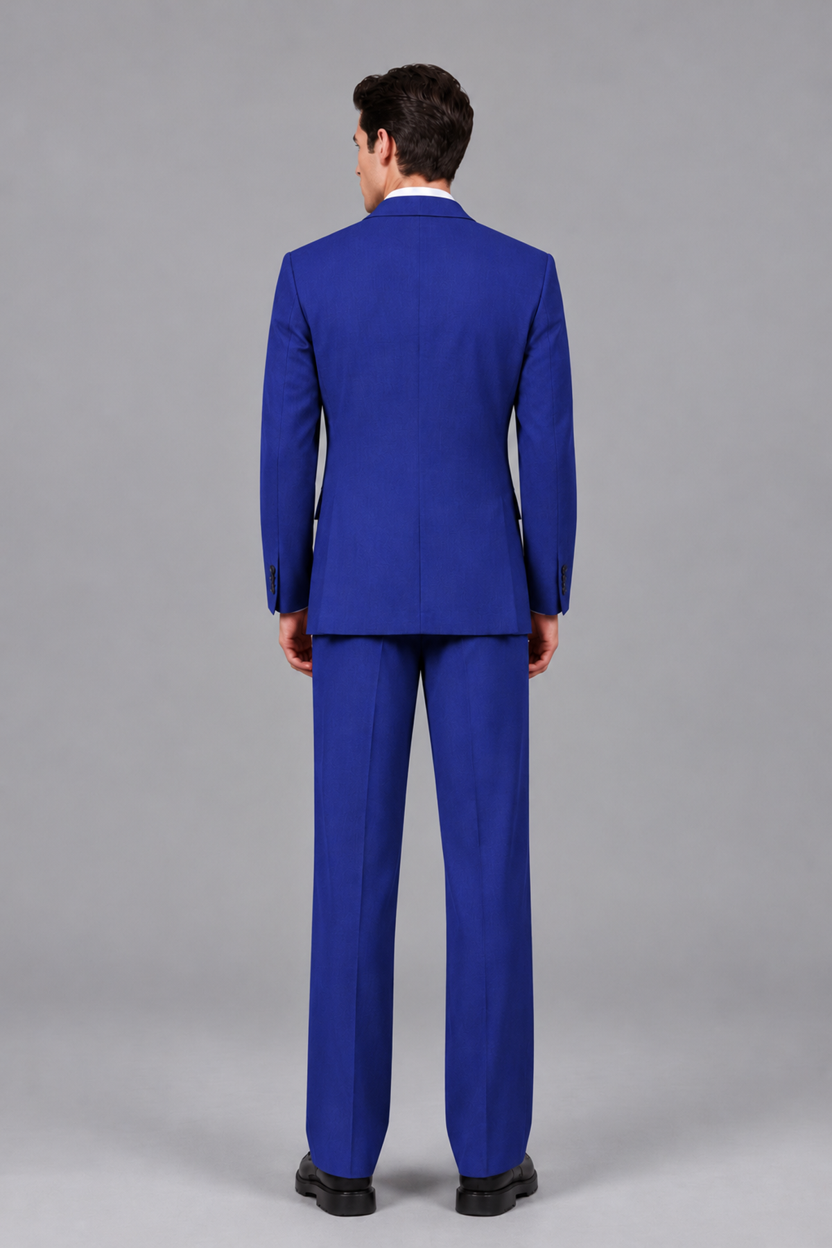 Savile Men's Royal Blue Pleated 2-Piece Suit Set | Notch Lapel Blazer & Tailored Trousers - Royal Blue - Royal Blue_3