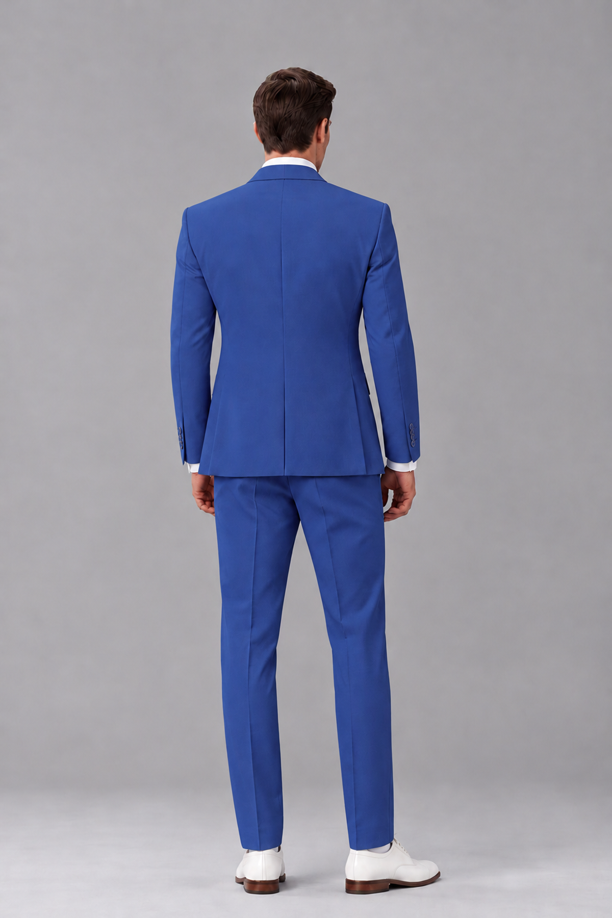Savile Royal Blue 3-Piece Suit with Notch Lapel & Chain Vest - Royal Blue