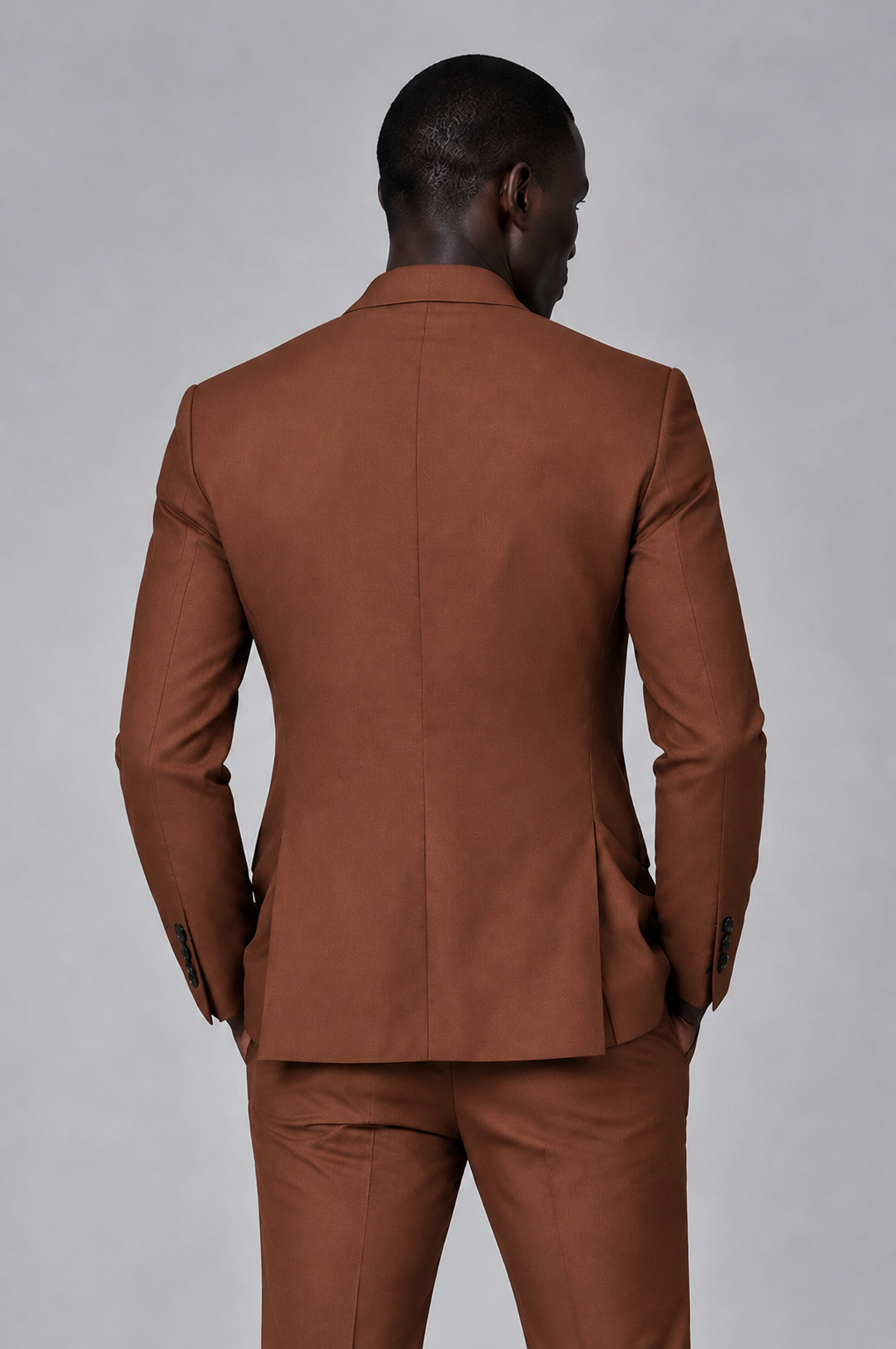Savile Men's Rust Double Breasted Slim Fit 2-Piece Suit Set – Blazer & Trousers | Wedding Gala Formal - Rust - Rust_03