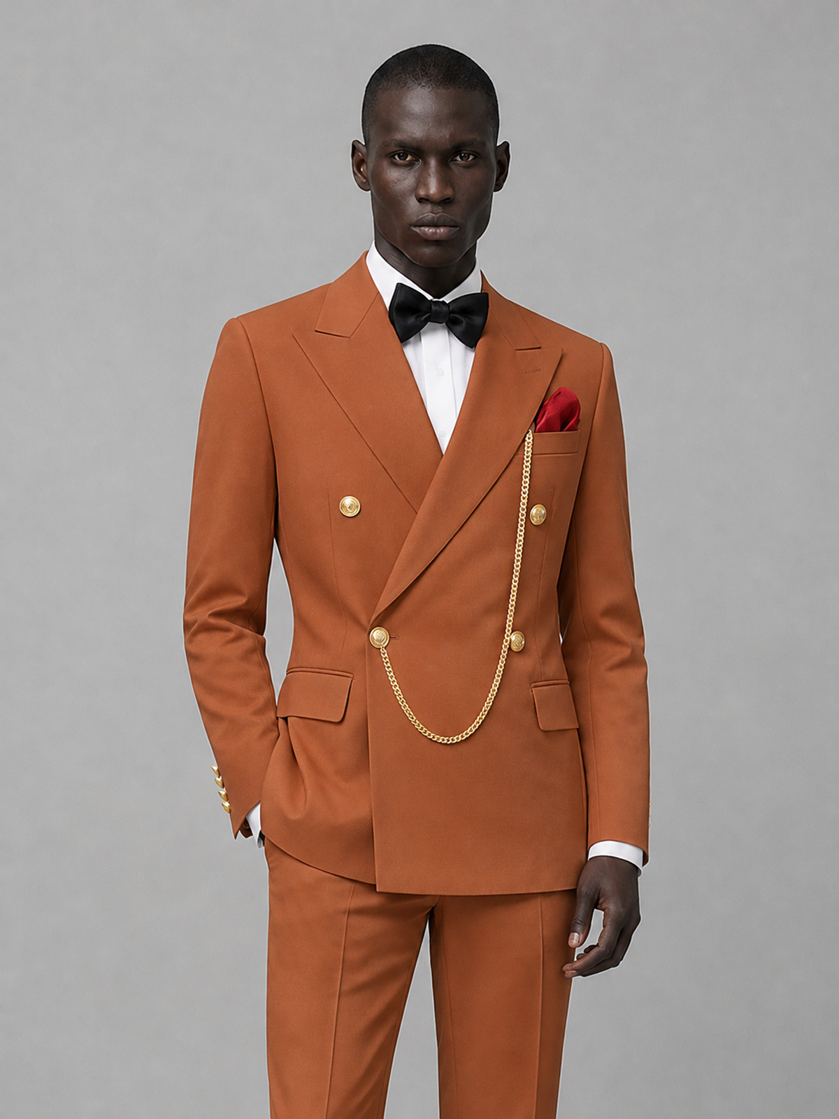 Men's Rust Double-Breasted 2-Piece Suit Set – Jacket & Trousers | Rust Chain - Rust
