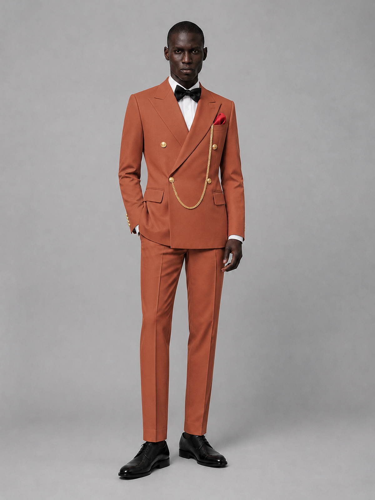Men's Rust Double-Breasted 2-Piece Suit Set – Jacket & Trousers | Rust Chain - Rust