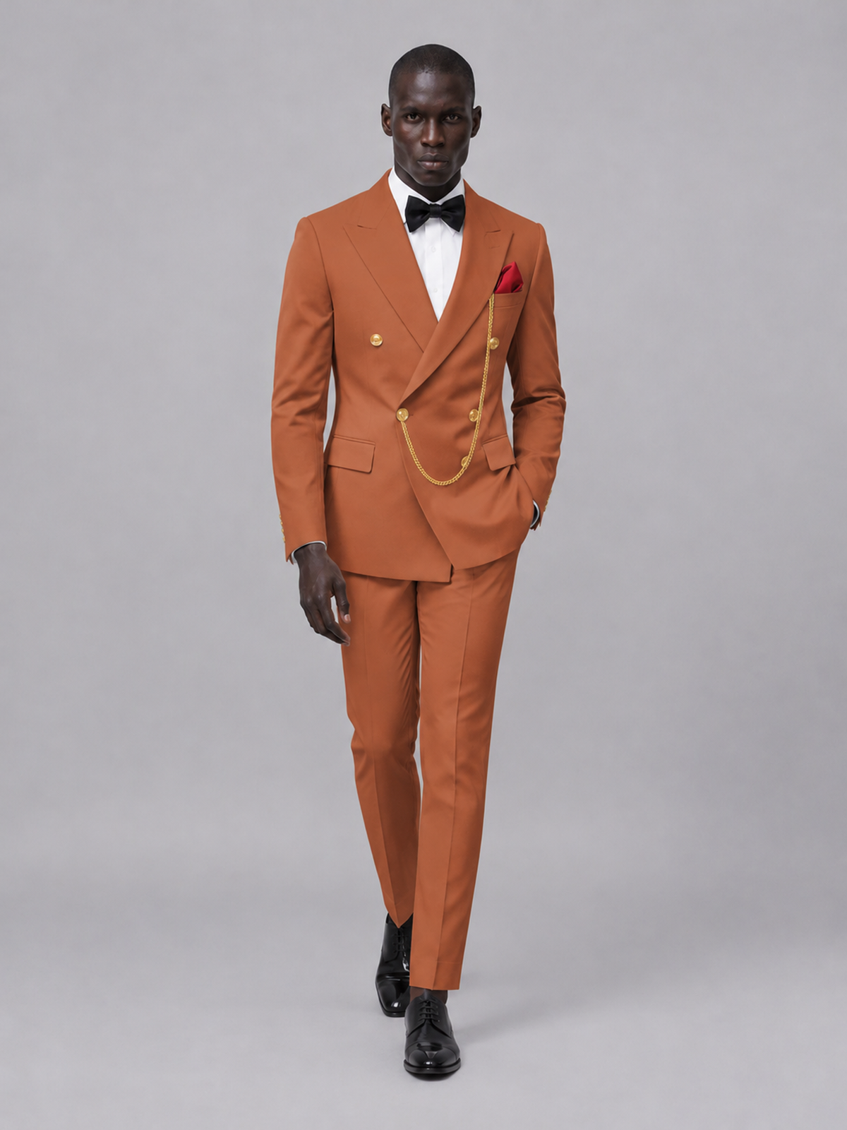 Men's Rust Double-Breasted 2-Piece Suit Set – Jacket & Trousers | Rust Chain - Rust