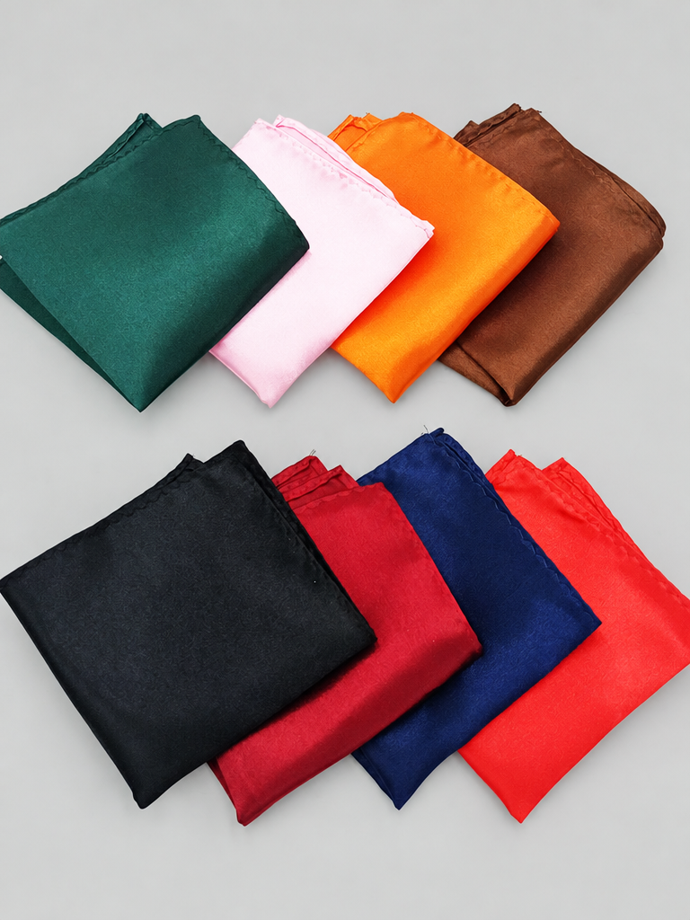 Savile Satin Pocket Square Collection - Multi-Color Assortment Display