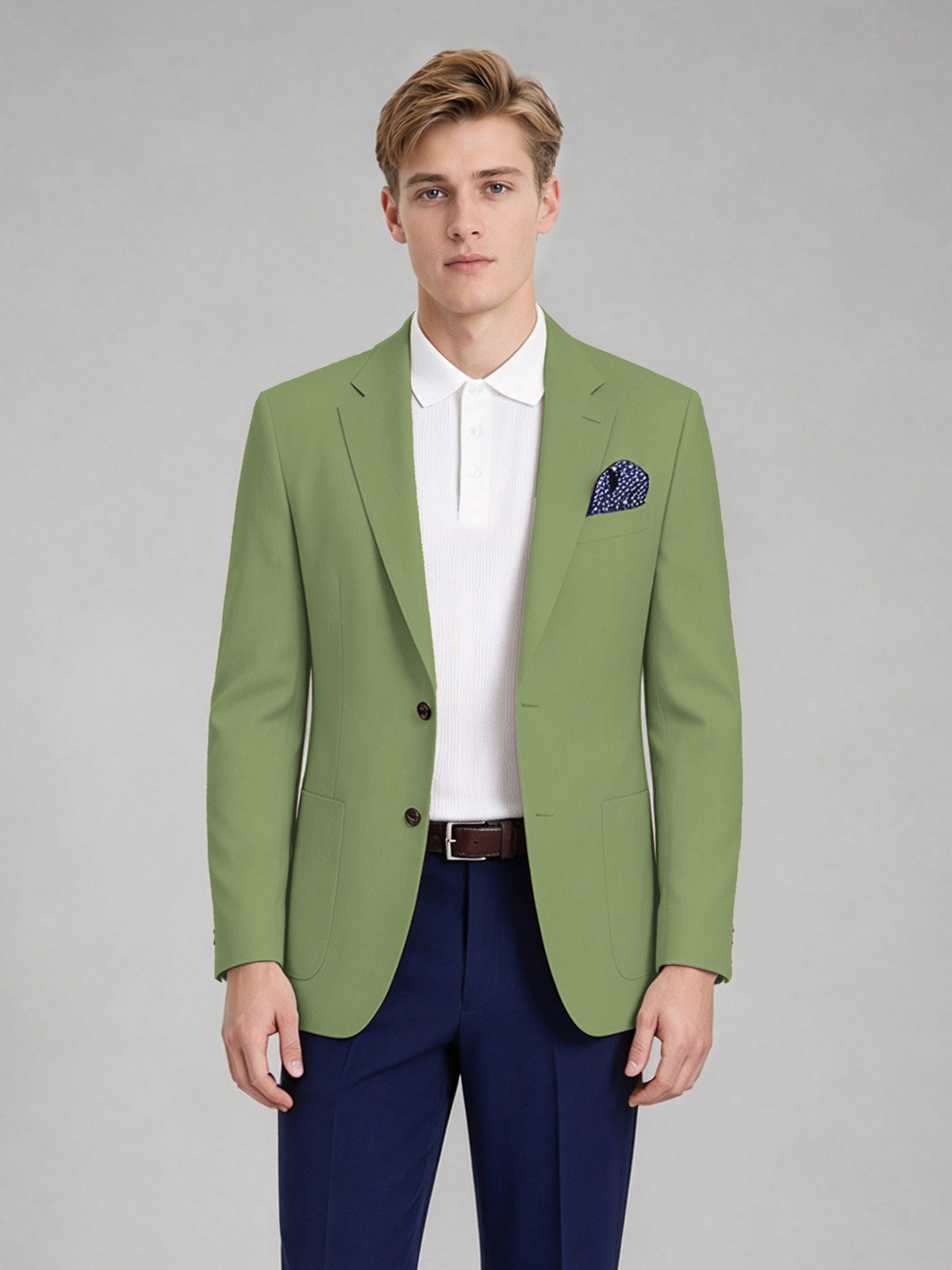 Savile Men's Slim-Fit Blazer – Notch Lapel Sport Coat | Sage Olive - Sage_Olive
