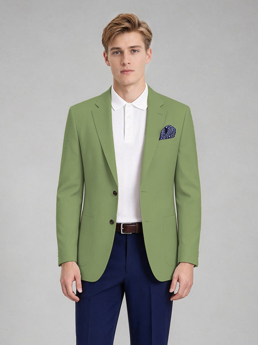 Savile Men's Slim-Fit Blazer – Notch Lapel Sport Coat | Sage Olive - Sage_Olive