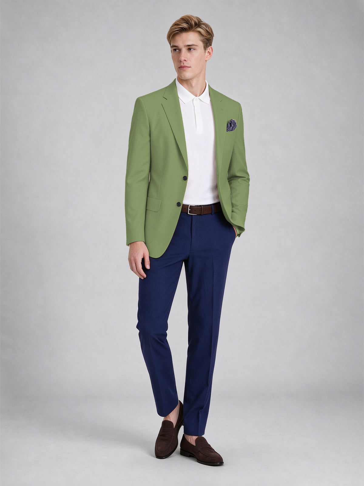 Savile Men's Slim-Fit Blazer – Notch Lapel Sport Coat | Sage Olive - Sage_Olive