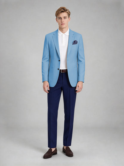 Savile Men's Slim-Fit Blazer – Notch Lapel Sport Coat | Sky Blue - Sky_Blue