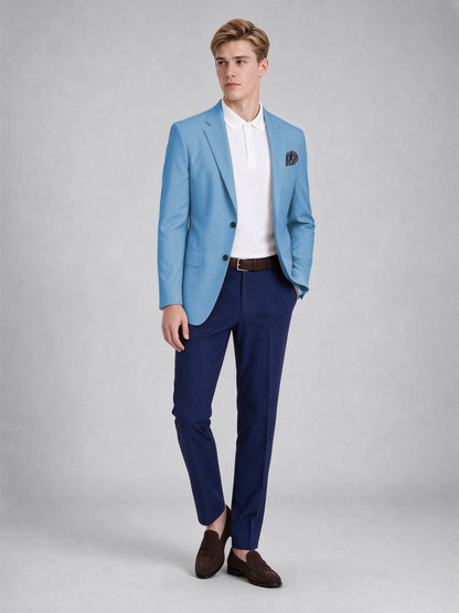 Savile Men's Slim-Fit Blazer – Notch Lapel Sport Coat | Sky Blue - Sky_Blue