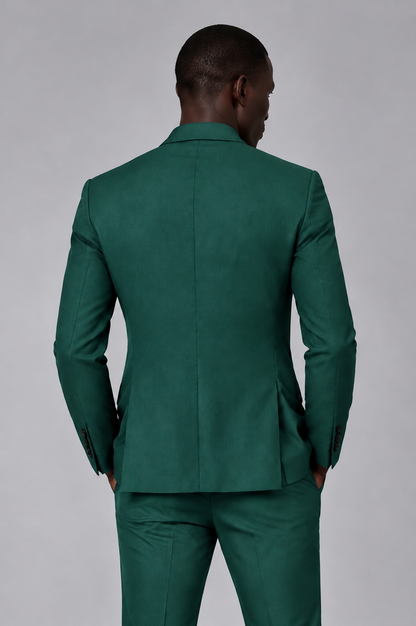 Savile Men's Teal Double Breasted Slim Fit 2-Piece Suit Set – Blazer & Trousers | Wedding Gala Formal - Teal - Teal_03