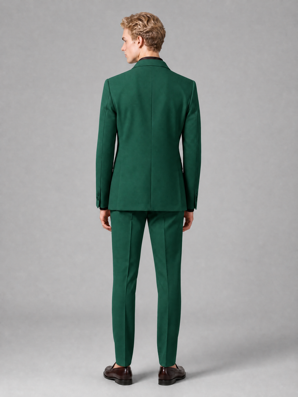 Men's Light Teal Double-Breasted Slim Fit 2-Piece Suit – Peak Lapel Wedding & Business Formal Set - Teal - Teal_3