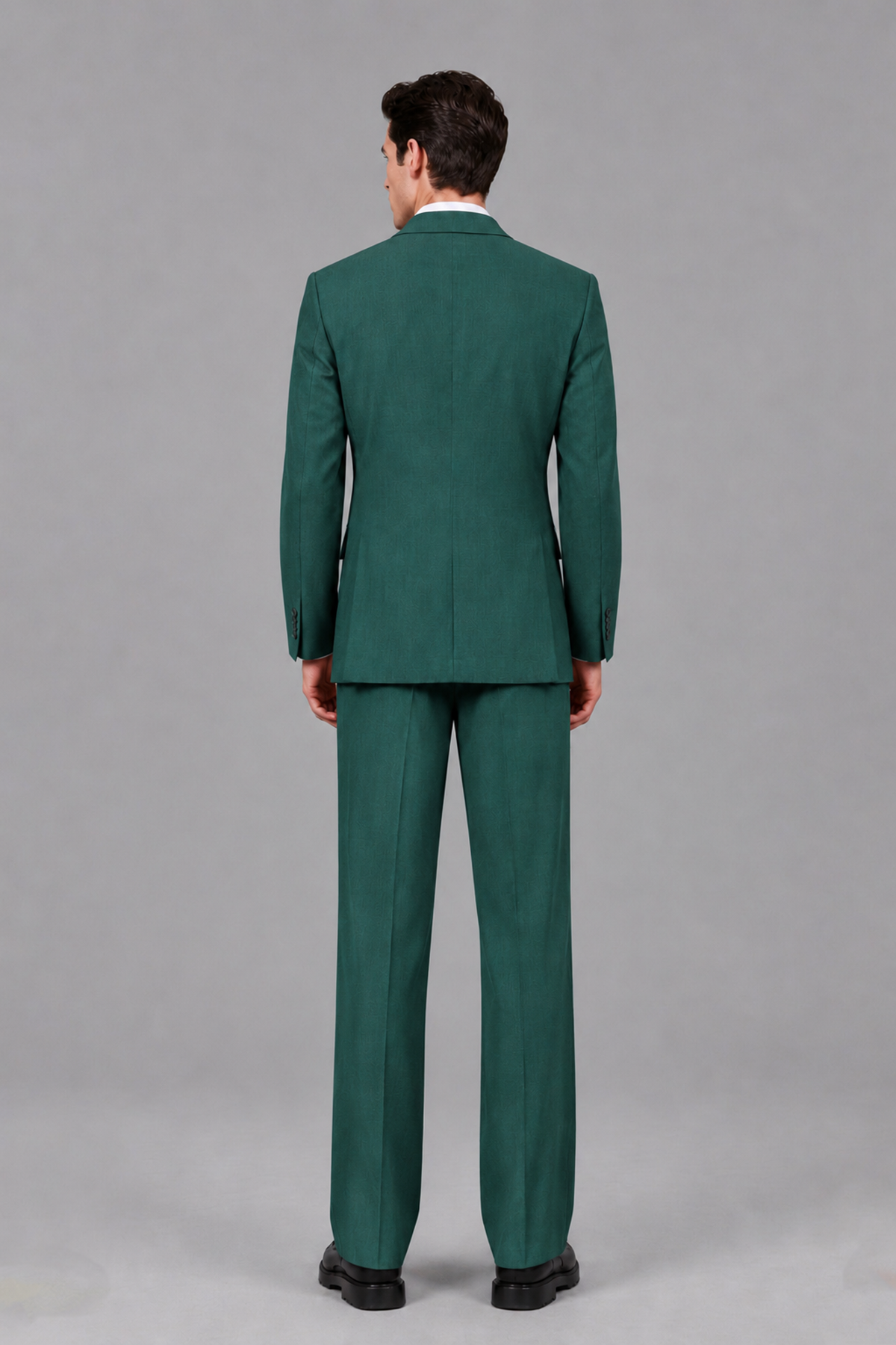 Savile Men's Teal Pleated 2-Piece Suit Set | Notch Lapel Blazer & Tailored Trousers - Teal - Teal_3