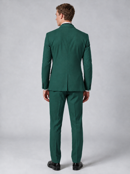 Savile Men's Teal Wrap Shawl Lapel 2-Piece Suit Set – Modern Jacket & Trousers - Teal - Teal_3
