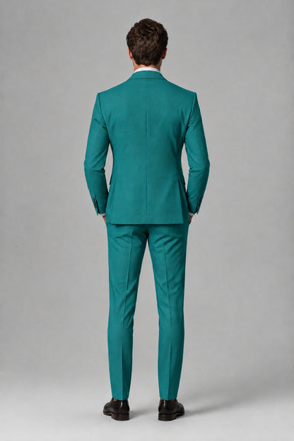 Savile Men's Dusty Teal 3-Piece Suit – Jacket, Vest & Trousers | QX0113 - Teal