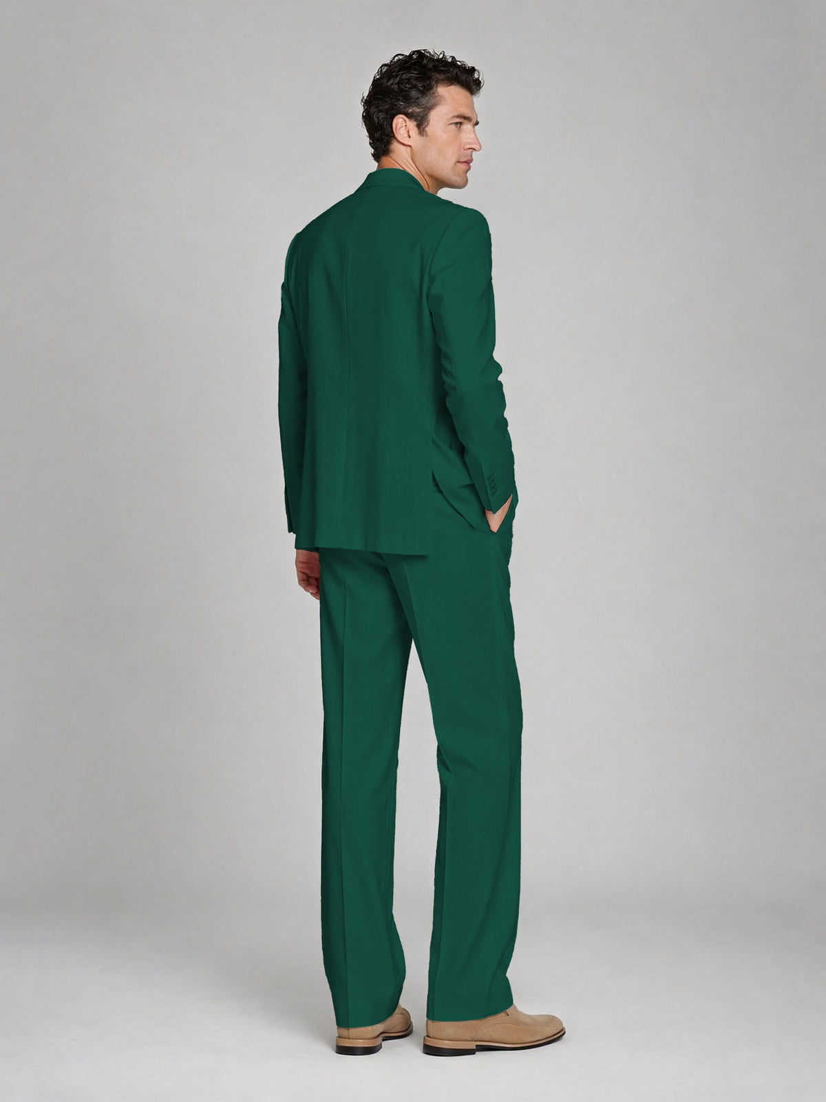 Men's Teal Double-Breasted 2-Piece Suit – Peak Lapel Wedding & Beach Formal Set with Vest - Teal