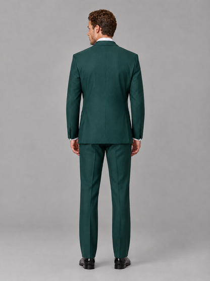 Savile Men's Teal Peak Lapel 3-Piece Tuxedo Suit | Jacket, Vest & Trousers - Teal