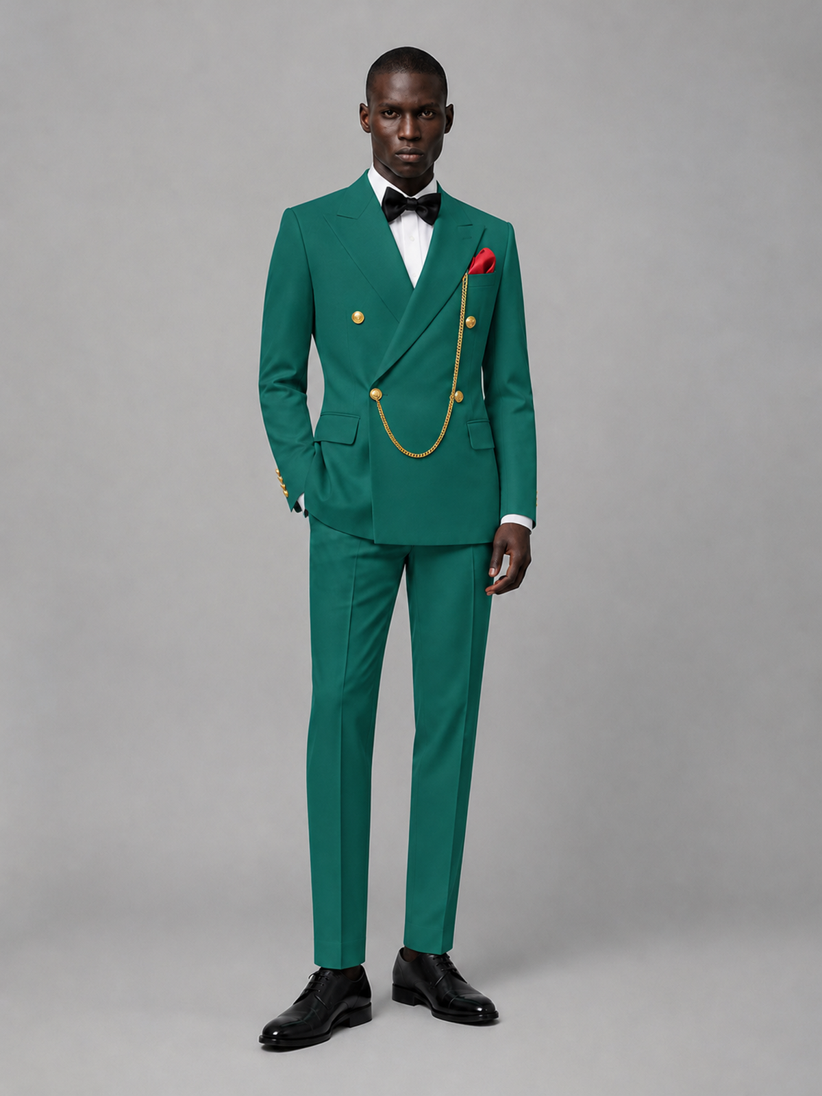Men's Teal Double-Breasted 2-Piece Suit Set – Jacket & Trousers | Teal Chain - Teal