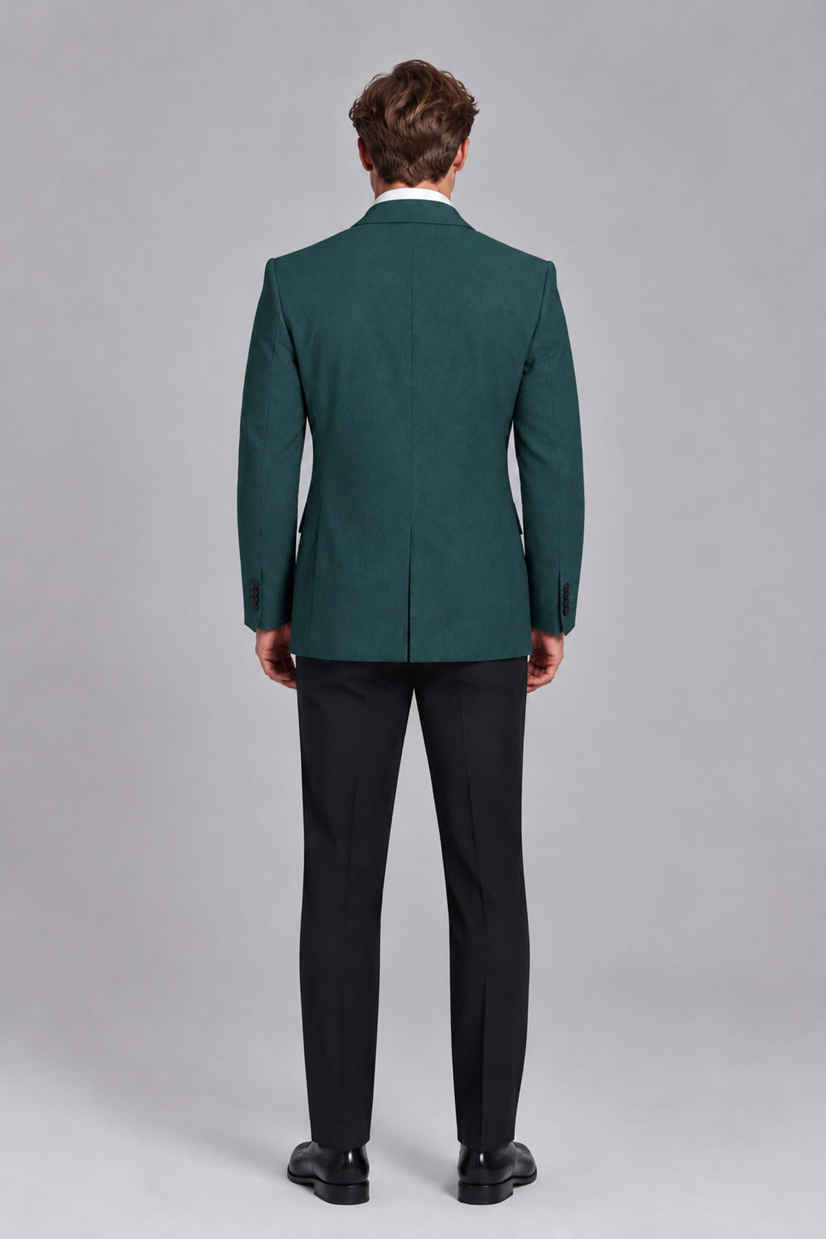Savile Men's Teal Double-Breasted Peak Lapel Blazer - Teal