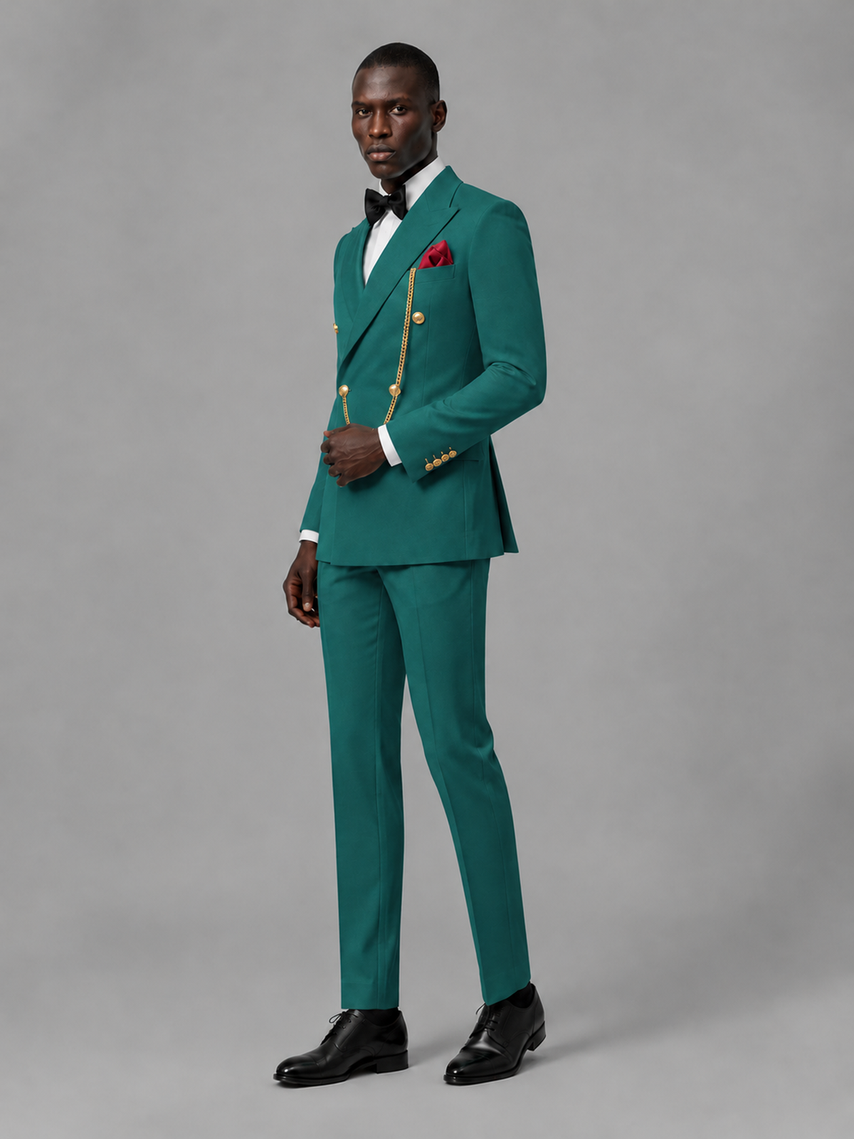 Men's Teal Double-Breasted 2-Piece Suit Set – Jacket & Trousers | Teal Chain - Teal
