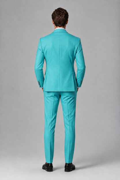 Savile Men's Dusty Turquoise 3-Piece Suit – Jacket, Vest & Trousers | QX0113 - Turquoise
