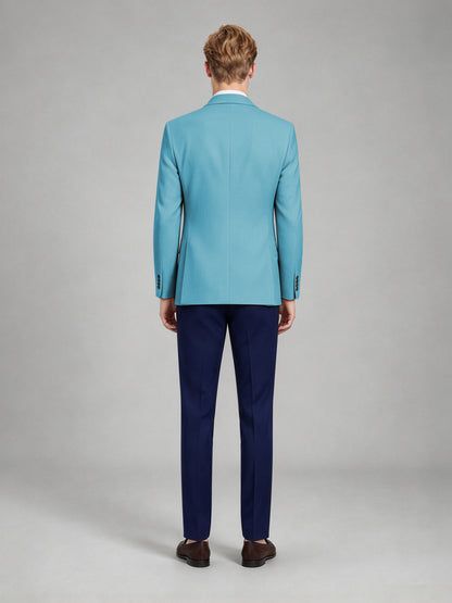 Savile Men's Slim-Fit Blazer – Notch Lapel Sport Coat | Turquoise - Turquoise