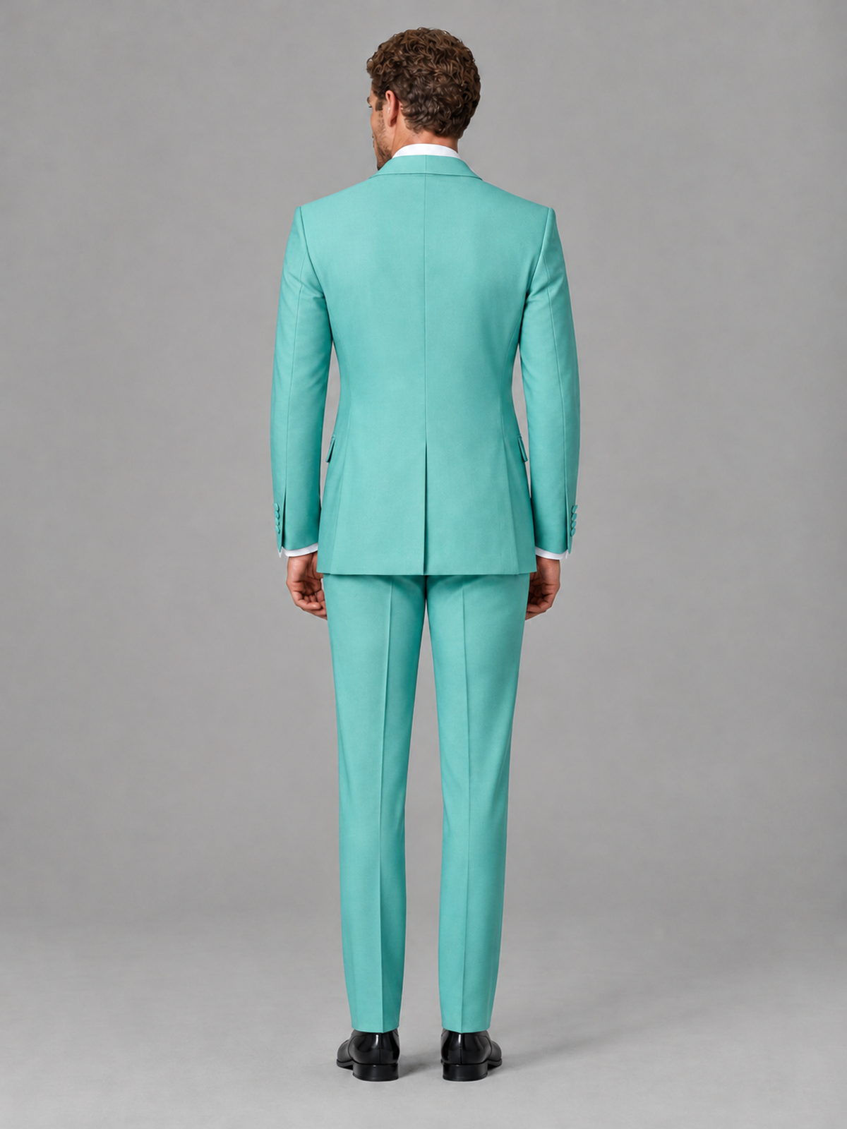 Savile Men's Turquoise Velvet Shawl Lapel Tuxedo Suit – Modern Side-Buckle Dinner Jacket & Trousers 2-Piece Set - Turquoise