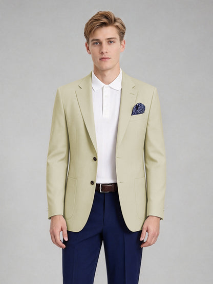 Savile Men's Slim-Fit Blazer – Notch Lapel Sport Coat | Wheat Beige - Wheat_Beige