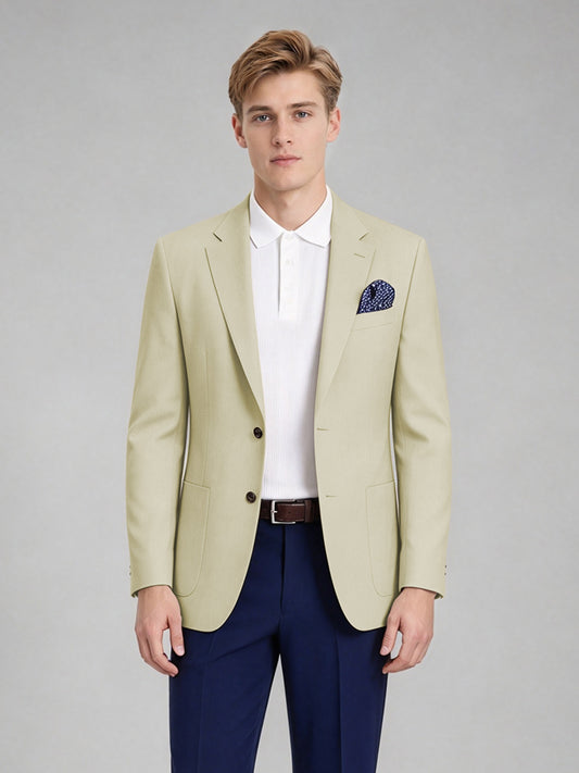 Savile Men's Slim-Fit Blazer – Notch Lapel Sport Coat | Wheat Beige - Wheat_Beige