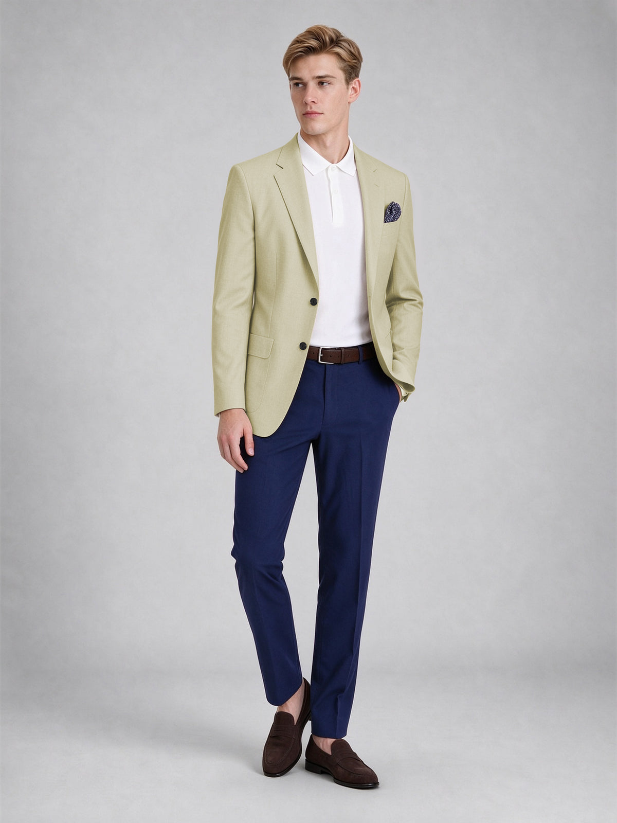Savile Men's Slim-Fit Blazer – Notch Lapel Sport Coat | Wheat Beige - Wheat_Beige