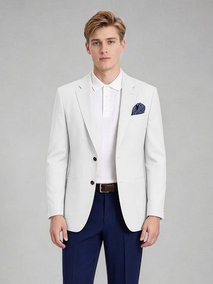 Savile Men's Slim-Fit Blazer – Notch Lapel Sport Coat | White - White