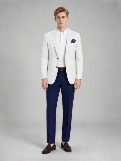 Savile Men's Slim-Fit Blazer – Notch Lapel Sport Coat | White - White