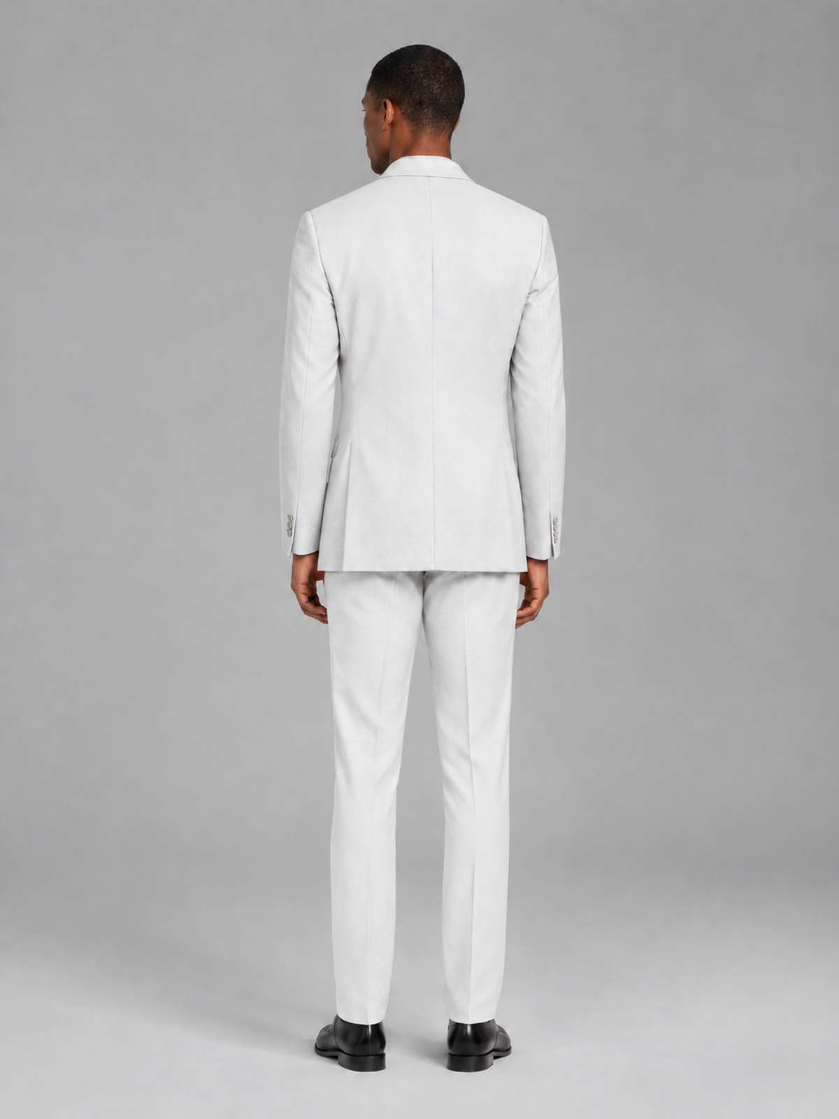 Savile Men's White Contrast Shawl Lapel Tuxedo Suit – 3-Piece Wedding, Prom & Black-Tie Formal Set - White - White_3