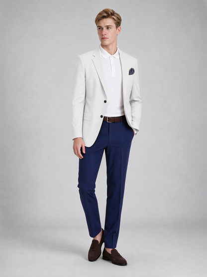 Savile Men's Slim-Fit Blazer – Notch Lapel Sport Coat | White - White