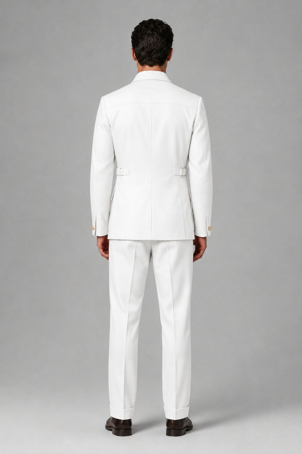 Savile White Safari Jacket & Trousers Two-Piece Men's Suit - White