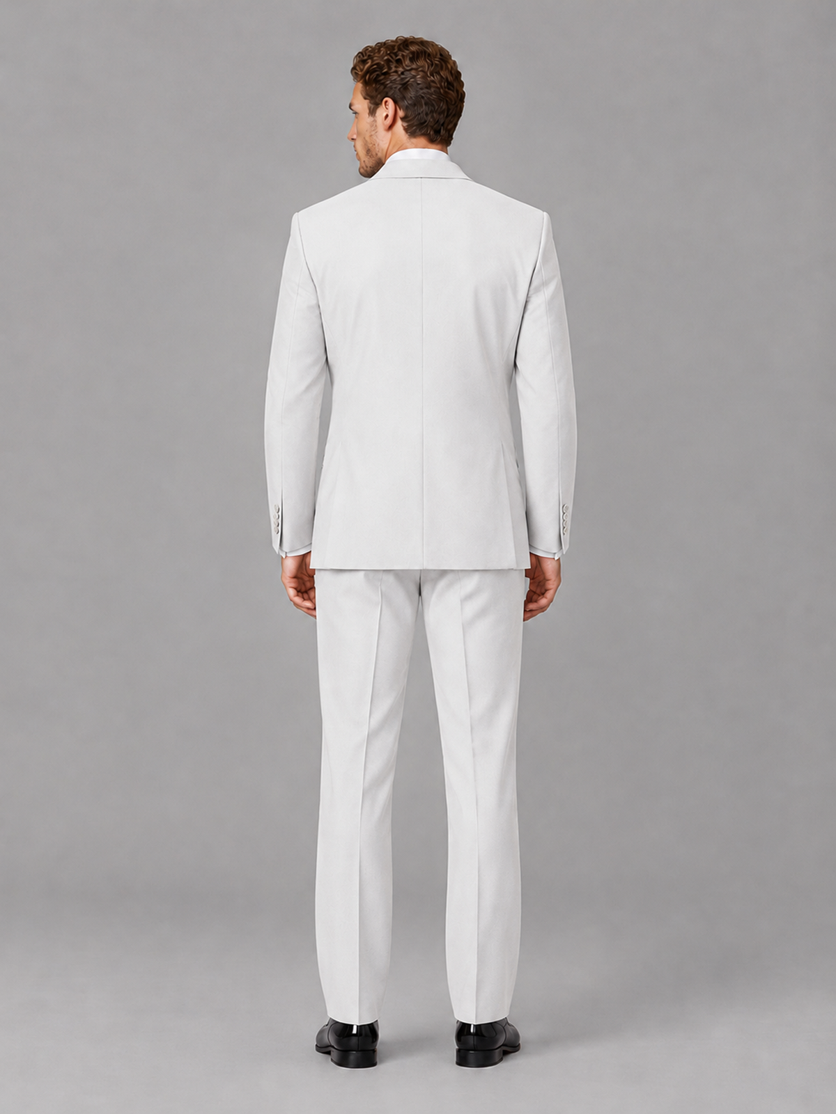 Savile Men's White Peak Lapel 3-Piece Tuxedo Suit | Jacket, Vest & Trousers - White
